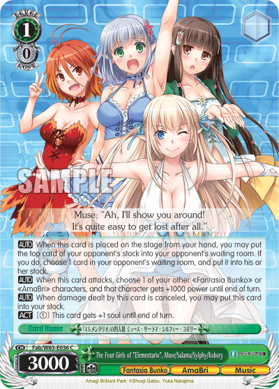 The Four Girls of "Elementario", Muse/Salama/Sylphy/Kobory - Fab/W65-E036 - Common available at 401 Games Canada