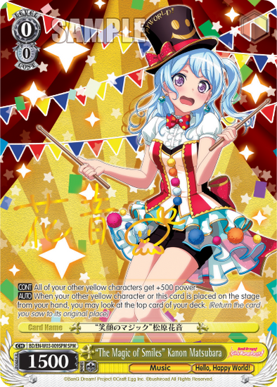 "The Magic of Smiles" Kanon Matsubara - BD/EN-W03-009SPM - Special Pack Rare available at 401 Games Canada