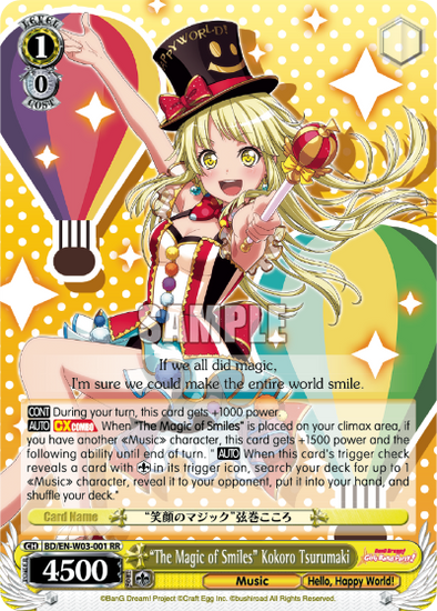 "The Magic of Smiles" Kokoro Tsurumaki - BD/EN-W03-001 - Double Rare available at 401 Games Canada