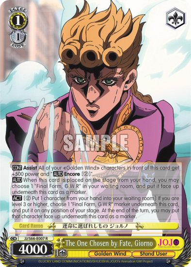 The One Chosen by Fate, Giorno - JJ/S66-E007 - Rare available at 401 Games Canada