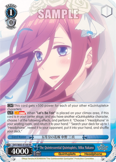 The Quintessential Quintuplets, Miku Nakano - 5HY/W83-E108 - Double Rare available at 401 Games Canada