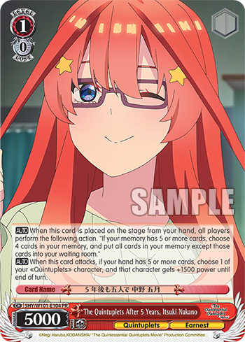 The Quintuplets After 5 Years, Itsuki Nakano - 5HY/W101-E104 - Promo available at 401 Games Canada