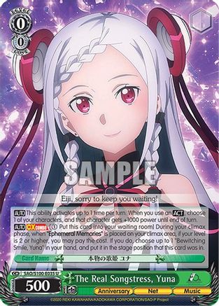 The Real Songstress, Yuna - SAO/S100-E035 - Uncommon available at 401 Games Canada