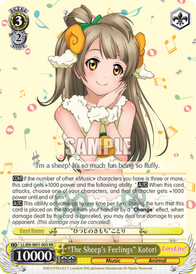 "The Sheep's Feelings" Kotori - LL/EN-W01-003 - Double Rare available at 401 Games Canada