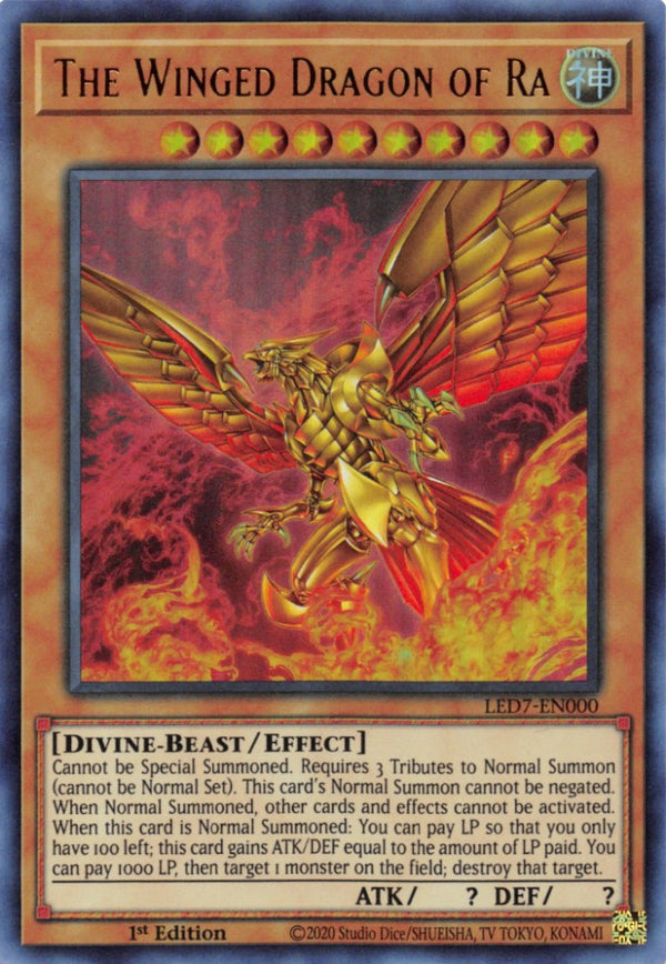 The Winged Dragon of Ra (Alternate Art) - LED7-EN000 - Ultra Rare - 1st Edition available at 401 Games Canada