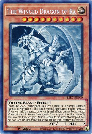 The Winged Dragon of Ra - LED7-EN000 - Ghost Rare - 1st Edition available at 401 Games Canada