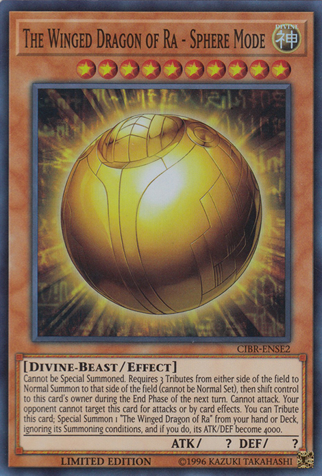 The Winged Dragon of Ra - Sphere Mode - CIBR-ENSE2 - Super Rare - Limited Edition available at 401 Games Canada