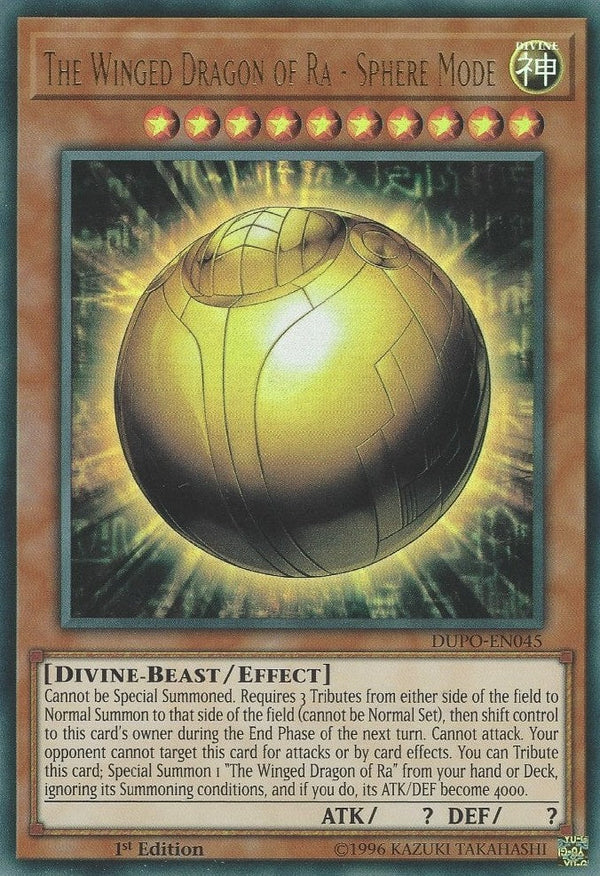 The Winged Dragon of Ra - Sphere Mode - DUPO-EN045 - Ultra Rare - 1st Edition available at 401 Games Canada