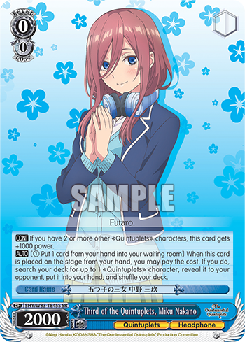 Third of the Quintuplets, Miku Nakano - 5HY/W83-TE45S - Super Rare available at 401 Games Canada