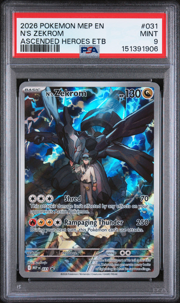 N'S ZEKROM (031) - POKEMON MEP EN-ME BLACK STAR PROMO - ASCENDED HEROES ETB - MINT 9