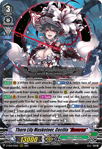 Thorn Lily Musketeer, Cecilia 'Reverse' - D-VS04/078 - Triple Rare available at 401 Games Canada