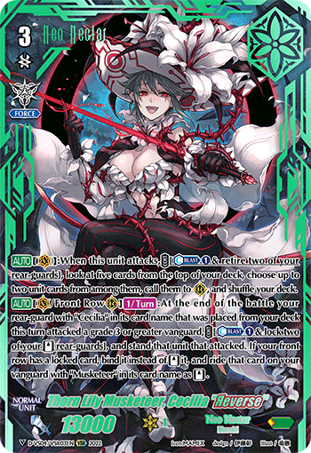 Thorn Lily Musketeer, Cecilia 'Reverse' - D-VS04/VSR03 - Vanguard Secret Rare available at 401 Games Canada