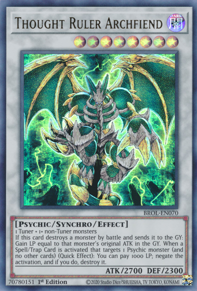 Thought Ruler Archfiend - BROL-EN070 - Ultra Rare - 1st Edition available at 401 Games Canada