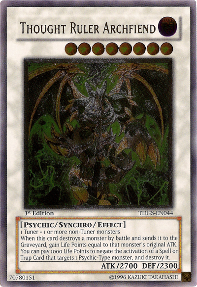 Thought Ruler Archfiend - TDGS-EN044 - Ultimate Rare - 1st Edition available at 401 Games Canada