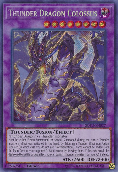 Thunder Dragon Colossus - SOFU-EN037 - Secret Rare - 1st Edition available at 401 Games Canada