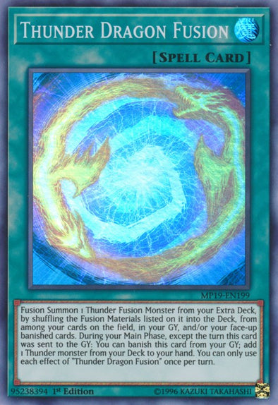 Thunder Dragon Fusion - MP19-EN199 - Super Rare - 1st Edition available at 401 Games Canada