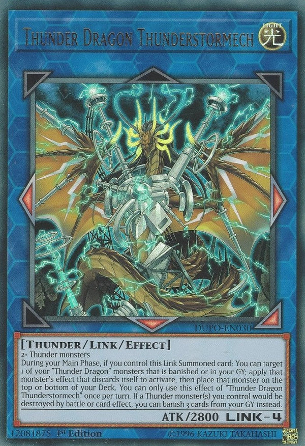 Thunder Dragon Thunderstormech - DUPO-EN030 - Ultra Rare - 1st Edition available at 401 Games Canada