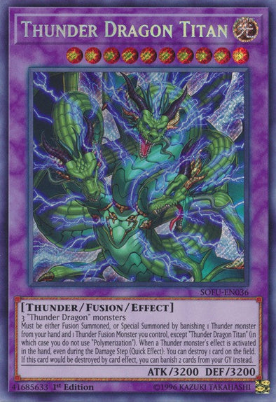 Thunder Dragon Titan - SOFU-EN036 - Secret Rare - 1st Edition available at 401 Games Canada