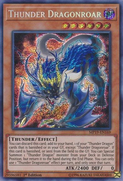 Thunder Dragonroar - MP19-EN169 - Prismatic Secret Rare - 1st Edition available at 401 Games Canada