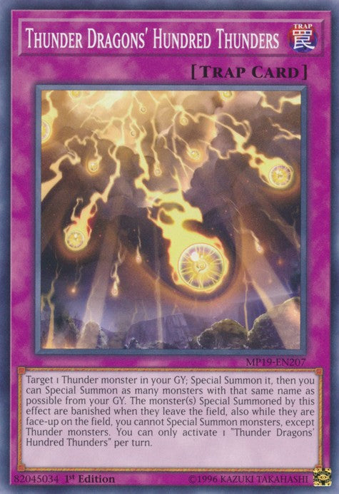 Thunder Dragons' Hundred Thunders - MP19-EN207 - Common - 1st Edition available at 401 Games Canada