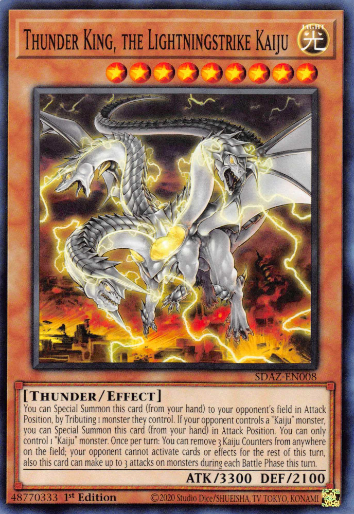 Thunder King, the Lightningstrike Kaiju - SDAZ-EN008 - Common - 1st Edition
