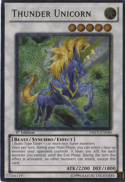 Thunder Unicorn - DREV-EN040 - Ultimate Rare - 1st Edition available at 401 Games Canada