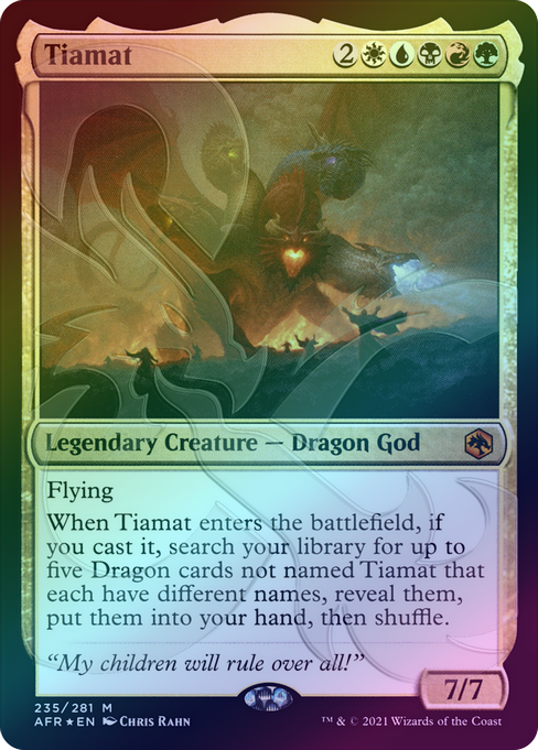 Mtg Uncommon Indiana Magic: The Gathering Mixed Card Lots Magic: The Gathering TIAMAT Card Adventures In The Forgotten Realms (AFR) Mythic Rare, English, Near Mint Tiamat Dragon Card Mtg Uncommon Indiana Magic: The Gathering Mixed Card Lots Magic: The Gathering TIAMAT Card Adventures In The Forgotten Realms (AFR) Mythic Rare, English, Near Mint Tiamat Dragon Card