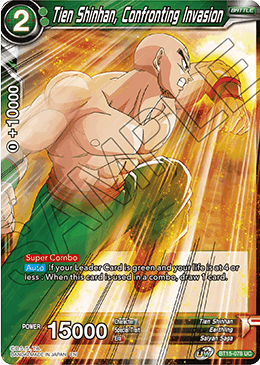 Tien Shinhan, Confronting Invasion - BT15-078 - Uncommon available at 401 Games Canada