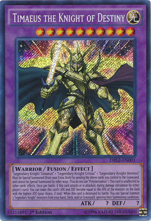 Timaeus the Knight of Destiny - DRL2-EN001 - Secret Rare - 1st Edition available at 401 Games Canada