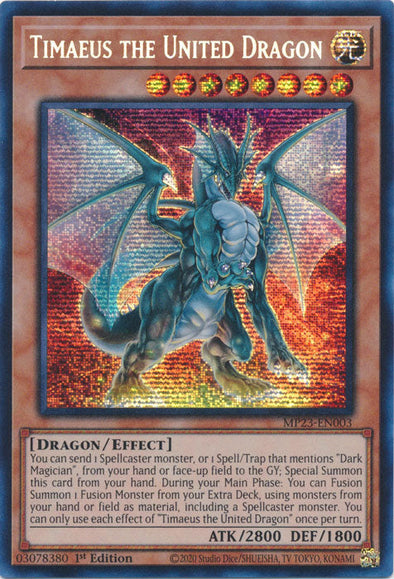 Timaeus the United Dragon - MP23-EN003 - Prismatic Secret Rare - 1st Edition available at 401 Games Canada