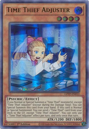 Time Thief Adjuster - GFTP-EN012 - Ultra Rare - 1st Edition available at 401 Games Canada