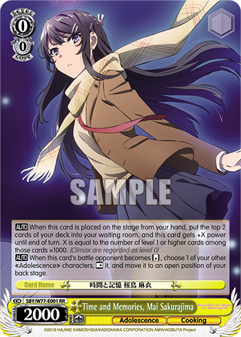 Time and Memories, Mai Sakurajima - SBY/W77-E001 - Double Rare available at 401 Games Canada