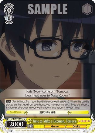 Time to Make a Decision, Tomoya - SHS/W71-E013 - Uncommon available at 401 Games Canada