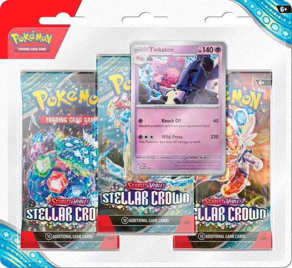 Pokemon - Scarlet and Violet - Stellar Crown - 3 Pack Blister - Tinkaton