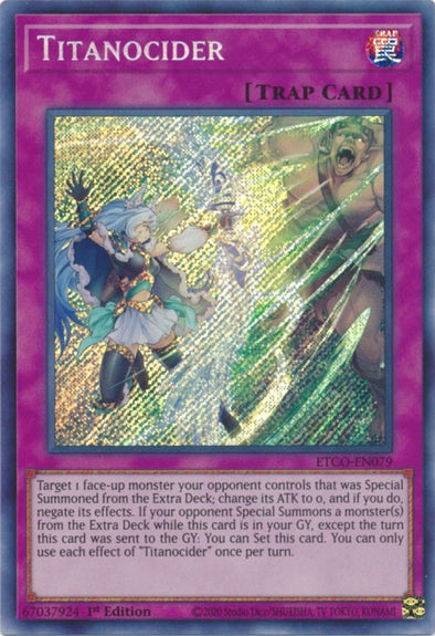 Titanocider - ETCO-EN079 - Secret Rare - 1st Edition available at 401 Games Canada