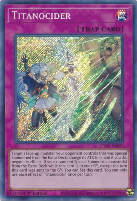 Titanocider - ETCO-EN079 - Secret Rare - 1st Edition available at 401 Games Canada