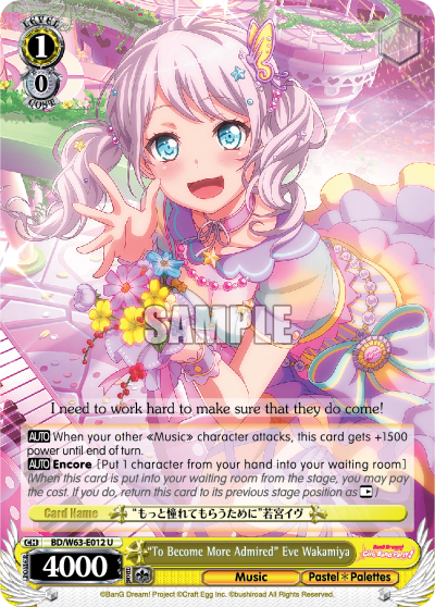 "To Become More Admired' Eve Wakamiya - BD/W63-E012 - Uncommon available at 401 Games Canada