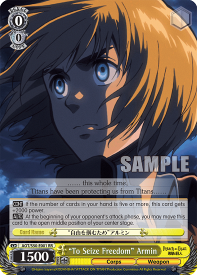 "To Seize Freedom" Armin - AOT/S50-E001 - Double Rare available at 401 Games Canada