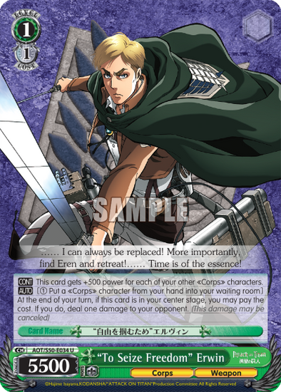 "To Seize Freedom" Erwin - AOT/S50-E034 - Uncommon available at 401 Games Canada