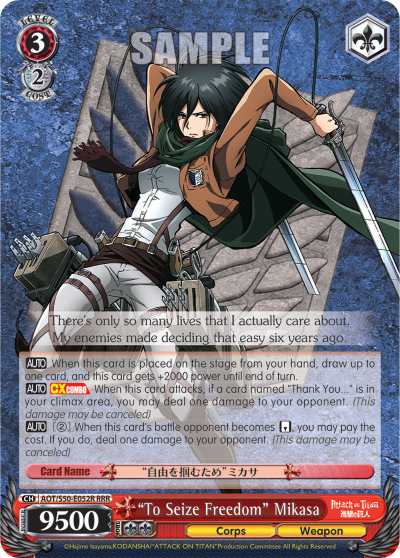 "To Seize Freedom" Mikasa - AOT/S50-E059R - Triple Rare available at 401 Games Canada