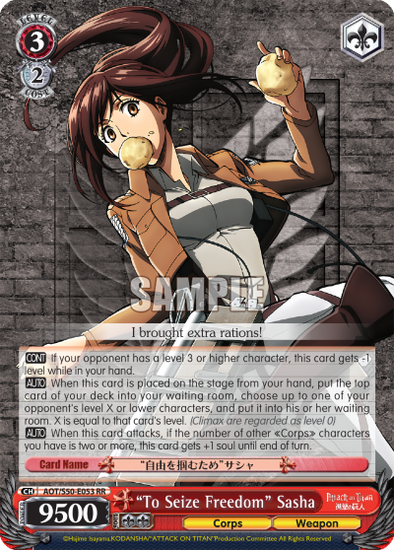 "To Seize Freedom" Sasha - AOT/S50-E053 - Double Rare available at 401 Games Canada