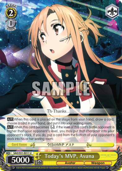 Today's MVP, Asuna - SAO/S51-E011 - Uncommon available at 401 Games Canada