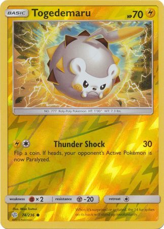 Togedemaru - 74/236 - Common - Reverse Holo available at 401 Games Canada