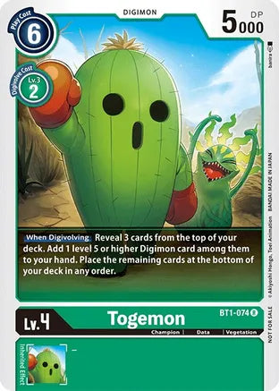 Togemon - BT1-074 - (Official Tournament Pack Vol.3 Alternate Art) available at 401 Games Canada