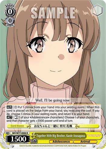 Together With Big Brother, Kaede Azusagawa - SBY/W77-E004 - Rare available at 401 Games Canada