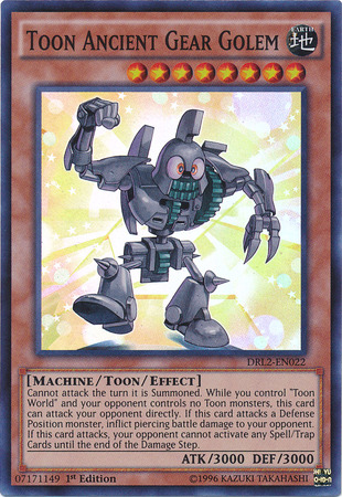 Toon Ancient Gear Golem - DRL2-EN022 - Super Rare - 1st Edition available at 401 Games Canada