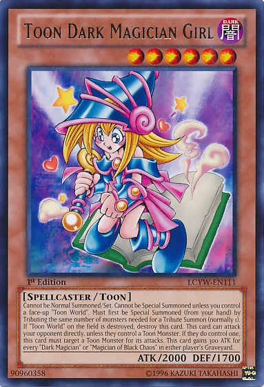 Toon Dark Magician Girl - LCYW-EN111 - Rare - 1st Edition available at 401 Games Canada