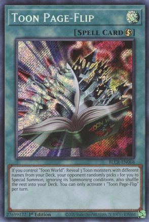 Toon Page-Flip - BLCR-EN068 - Secret Rare - 1st Edition available at 401 Games Canada