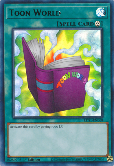 Toon World (alternate art) (Green) - LDS1-EN068 - Ultra Rare - 1st Edition available at 401 Games Canada