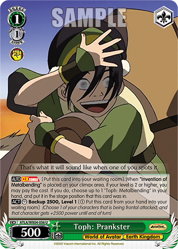 Toph: Prankster - ATLA/WX04-E036 - Uncommon available at 401 Games Canada